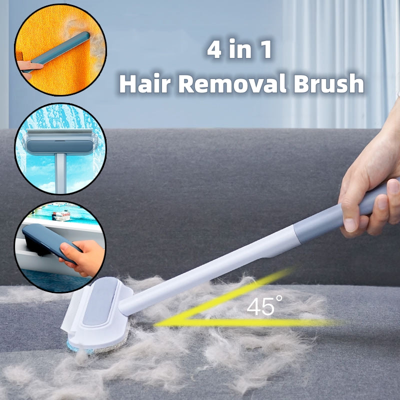 4-in-1 multi-functional brush for removing pet hair and cleaning window screens