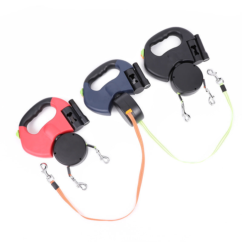 🥇 No-Tangle Dog Walking Leash with Lights